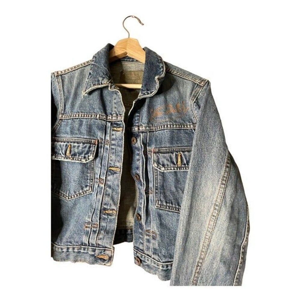 Von Dutch Jean Denim Jacket Woman’s Size M Garage Y2K - Picture 11 of 12